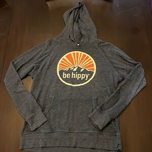 MV Sport “Be Hippy” Gray Hoodie Size S